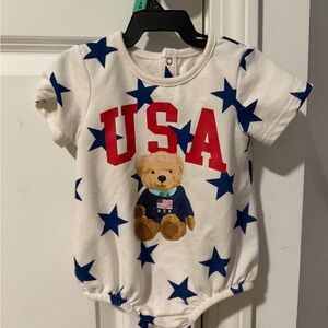 USA Teddy Bear Baby Romper